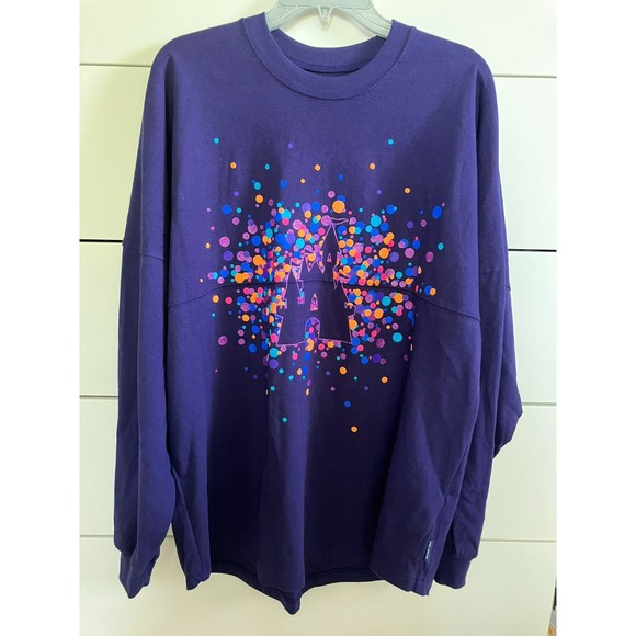 Disney Disneyland Resort Purple Sleeping Beauty Castle Spirit Jersey Large NWT - Picture 2 of 6